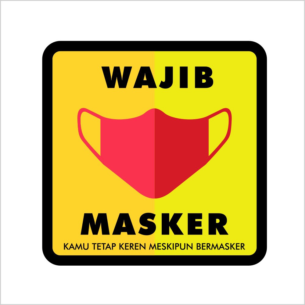 Stiker Pakai Masker Lucu