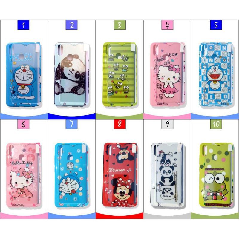 CASE KARAKTER KARTUN PLUS TEMPEREDGLASS FOR SAMSUNG J1 ACE J6+ M21 M30 M31