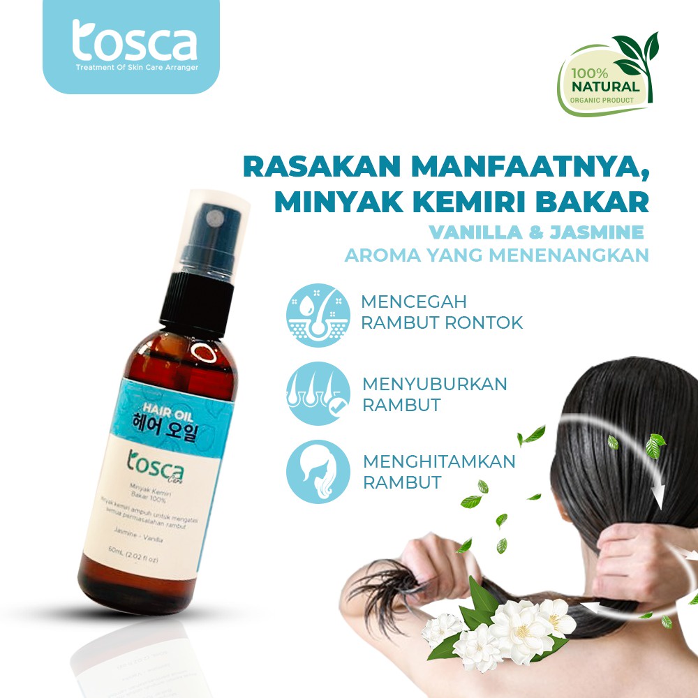 Minyak Kemiri Bakar Asli Tosca Hair Oil Treatment Rambut 60ml