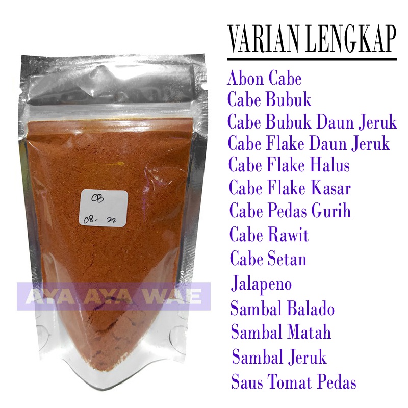 

(Beli 10 Gratis 1) Cabe Bubuk Flake Daun Jeruk Aida Bumbu Tabur Premium