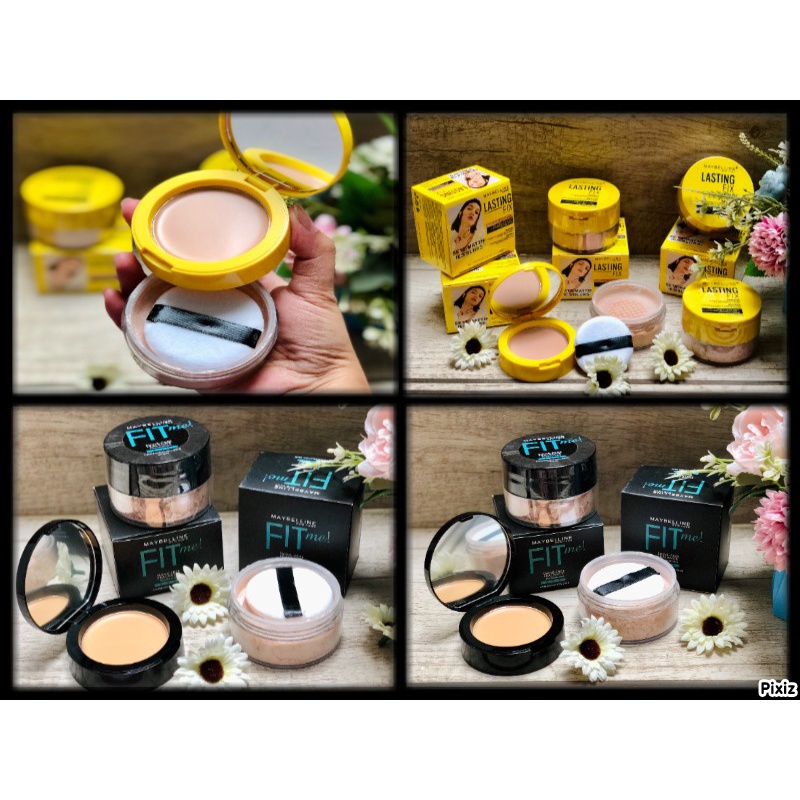 PAKET 1 LUSIN BEDAK MAYBELIINE FIT ME BEDAK MAYBELINE LASTING STIK BANANA 2 IN 1 TERDIRI DARI BEDAK 