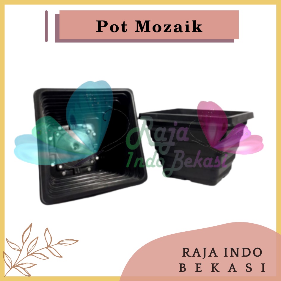 Pot Mozaik 21 Hitam By Garden Of Love Pot Bunga Plastik Murah Mirip Pot Kenanga 21 Bkn  Pot Tawon 21