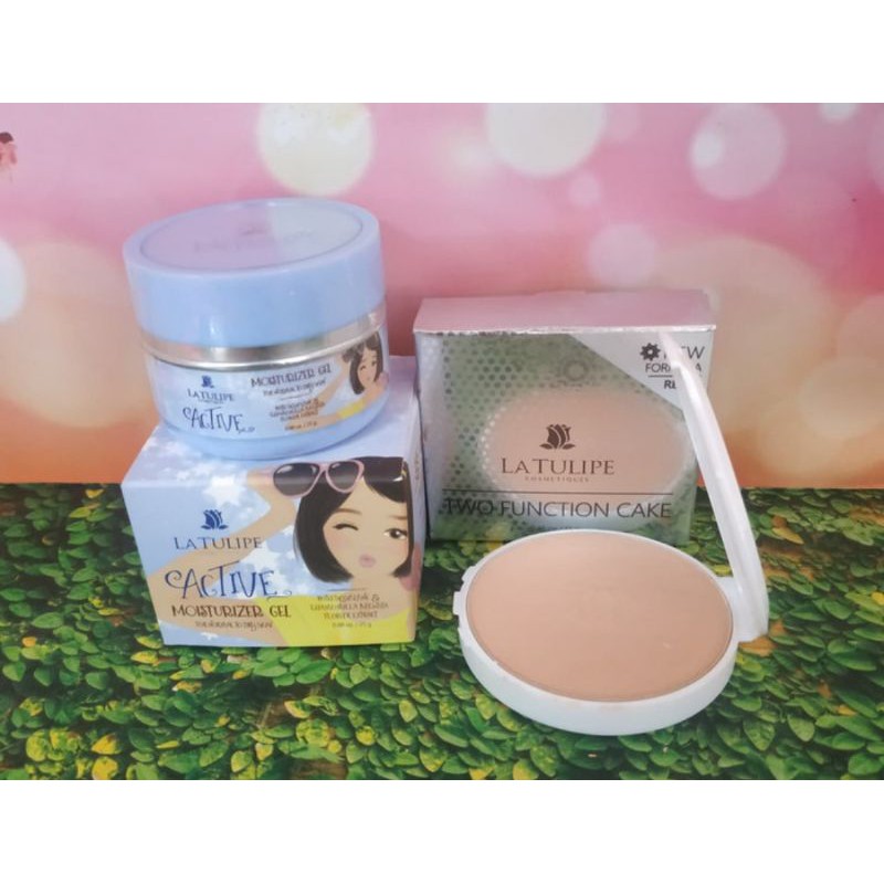 Paket la tulipe pelembab moisturizer gel + refill bedak padat la Tulipe
