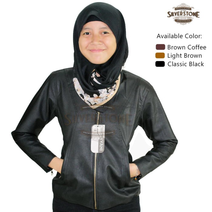 Jaket Wanita Jaket Kulit Wanita - HITAM - Silverstone RFLA ORIGINAL - Hitam, S(Q8O8) Jaket Wanita Ko