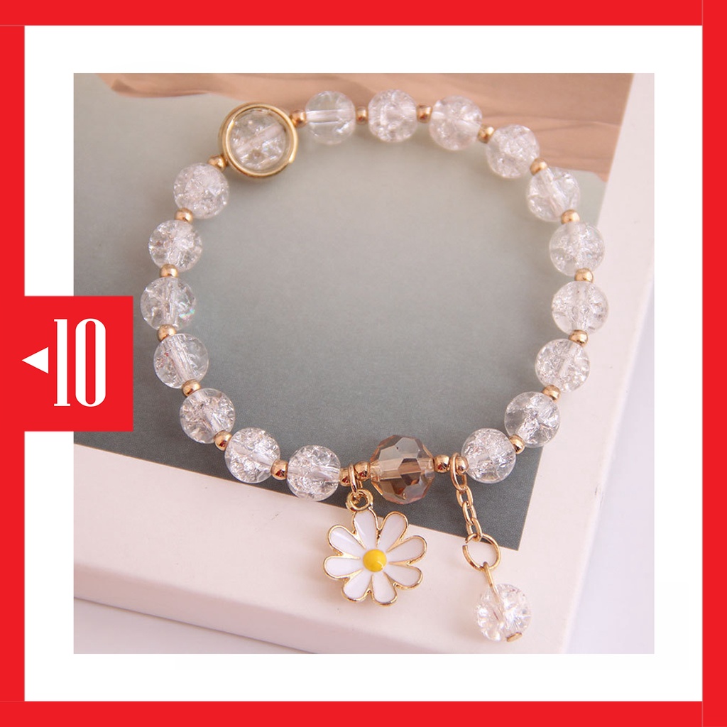GE-03 gelang kristal batu wanita persahabatan friendship best friend bunga flower import