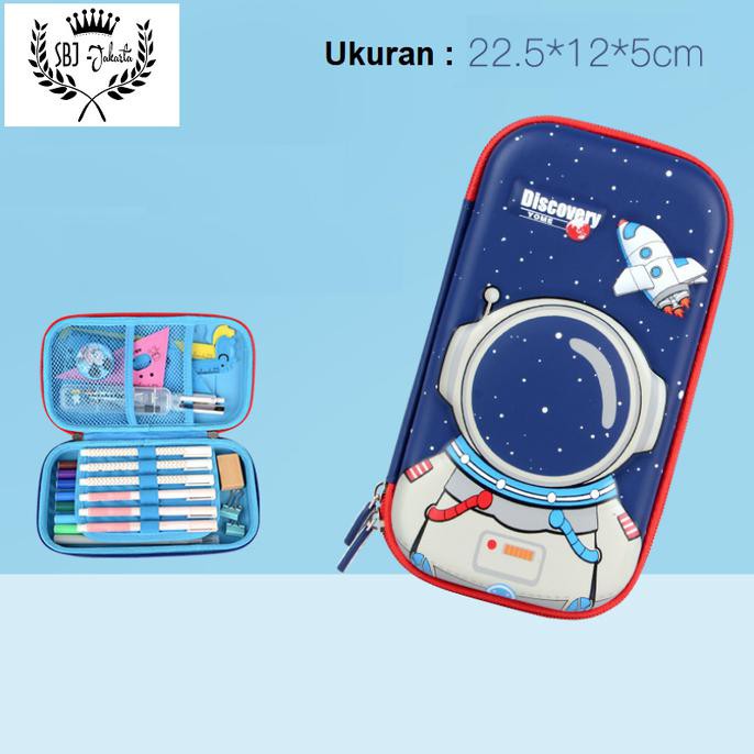 

TEMPAT PENSIL SMIGGLE LOOKALIKE 3D EVA HARDCASE WATERPROOF ASTRONOT - BIRU