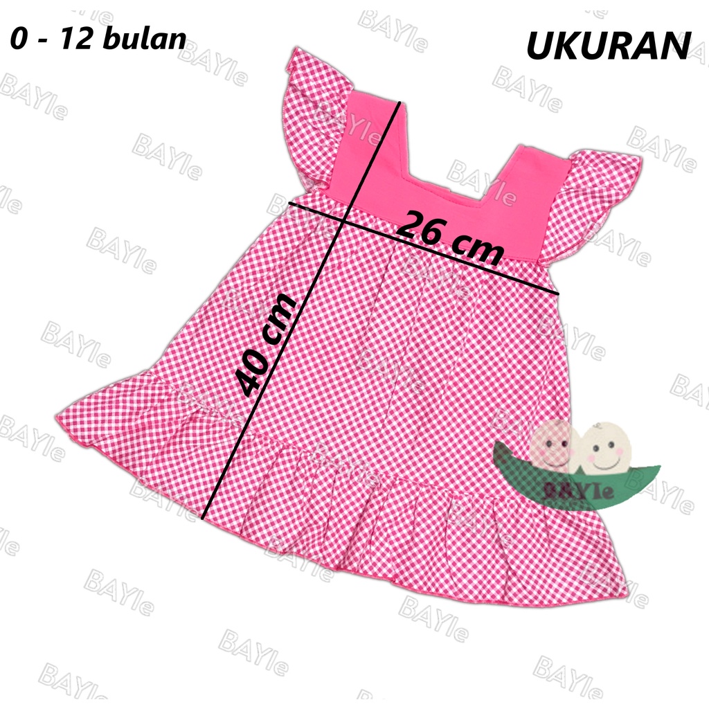 BAYIe - Baju bayi/Anak Perempuan Cewek Dress motif MINNIE PLANET KIDS/CANTIQ usia 0 -12 bulan / Pakaian anak