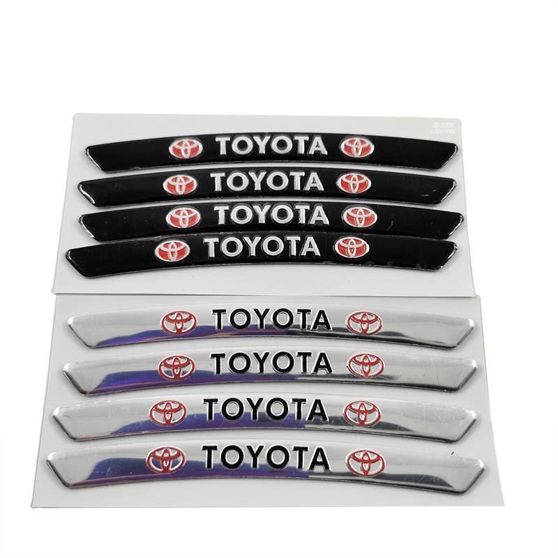 4 x Aluminum TOYOTA Letter Logo Car Auto Wheel Tire Decorative Emblem Badge Sticker Decal TOYOTA