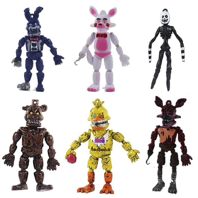 6PCS FNAF Five Nights At Freddy's 9CM Mini Figures Miniature Game Collection Toy