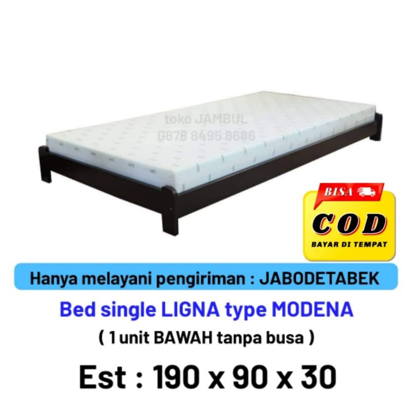 Dipan 90x180 kayu mahoni BED TEMPAT TIDUR RANJANG SORONG BAWAH LIGNA type MODENA