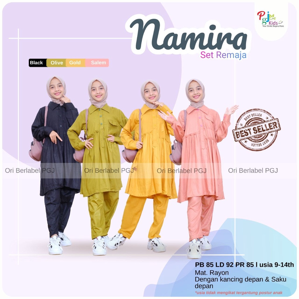 COD Setelan Tunik Dan Celana Panjang Remaja Perempuan Namira Set_Kiddos Kids
