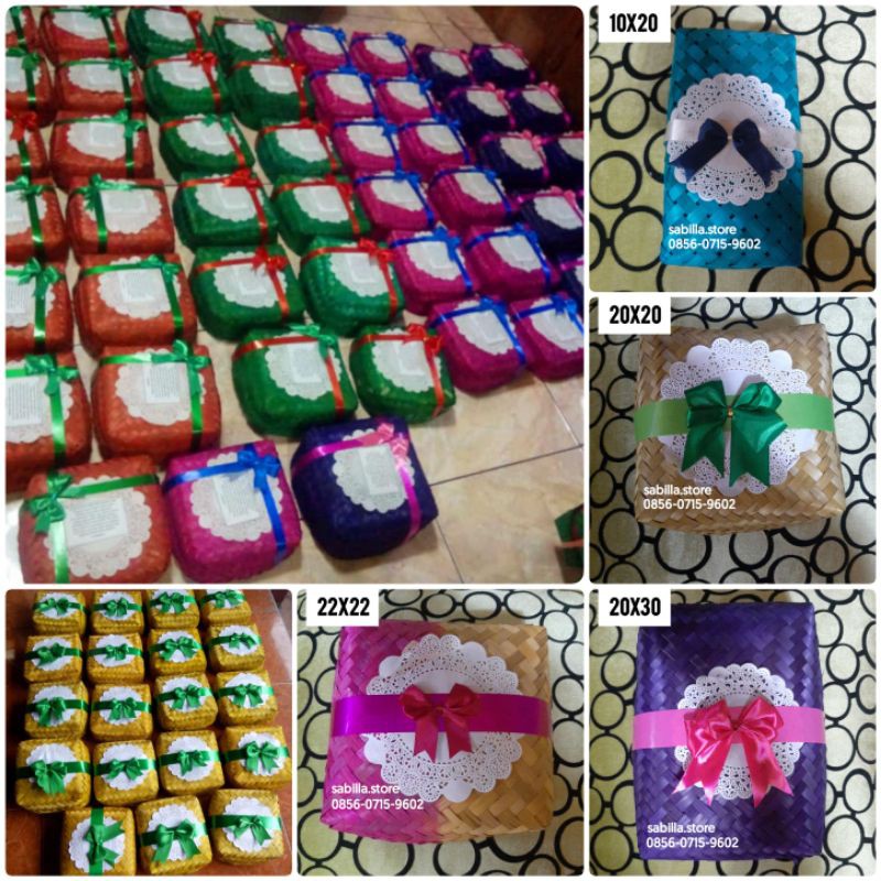 Besek bambu warna sepasang - ukuran (22×22)