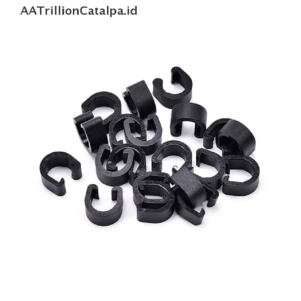 Aatrillioncatalpa 20 Pcs Klip Penjepit Kabel Rem Sepeda MTB Bentuk C Bahan Plastik