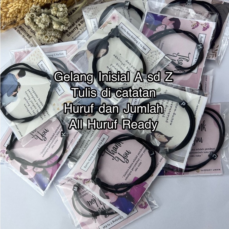 GROSIR GELANG INISIAL HURUF DADU TALI SATIN DAN GELANG POLOS