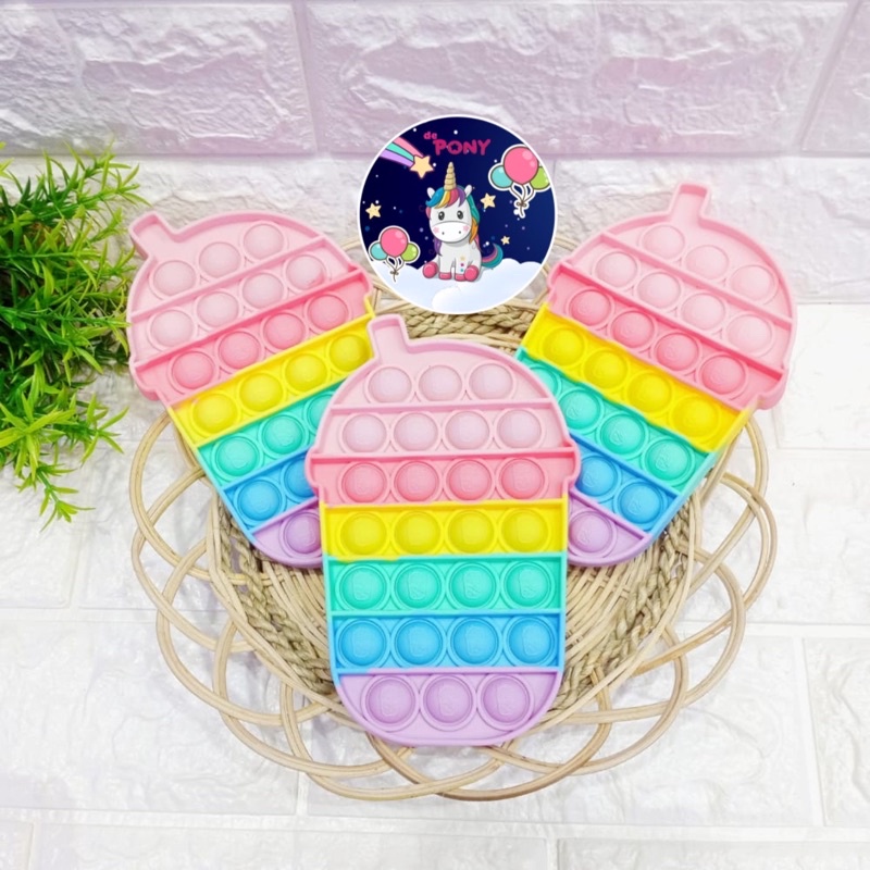 POP IT GLITER/POP IT GID/pop it viral/fidget/tiktok/mainan kekinian-New Boba