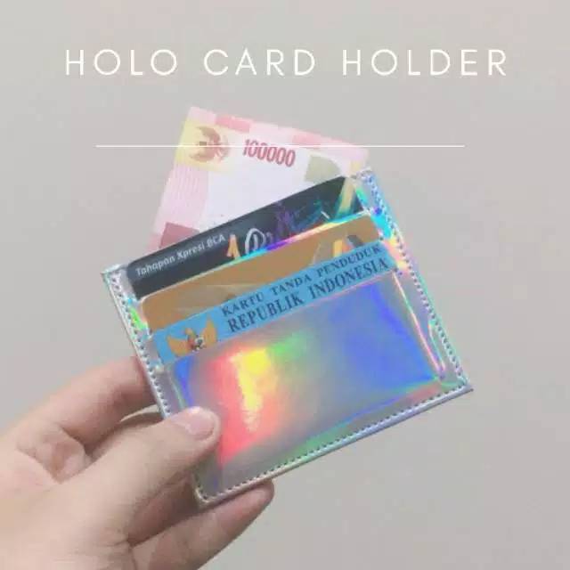 DOMPET KARTU/CARD HOLDER HOLOGRAM SILVER 6 SLOT KARTU + 1 SLOT MONEY