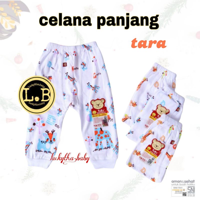 3pcs_ celana panjang bayi full print size s.m.l.xl/celana panjang Tara putih/perlengkapan melahirkan