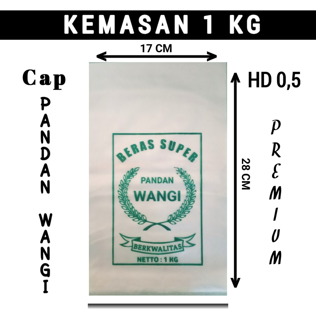 Plastik beras kemasan 1 kg HD 0,5 cap Pandan Wangi