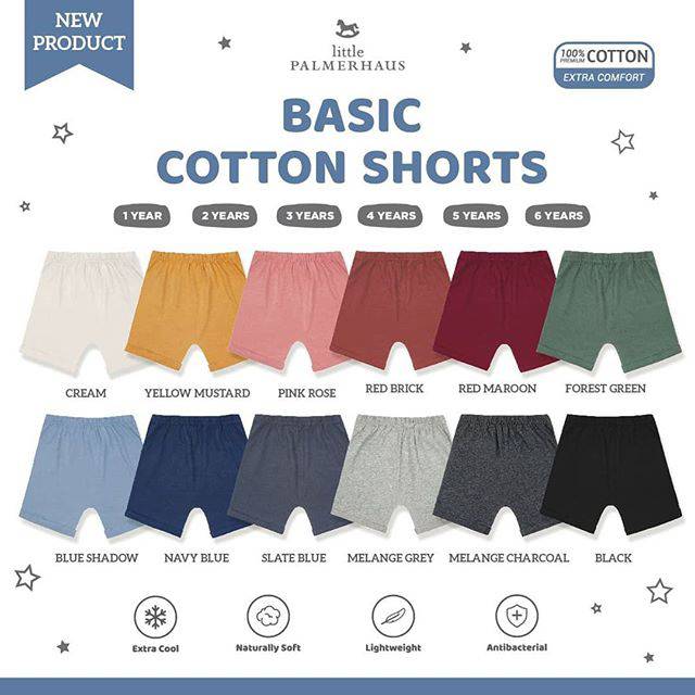 Little Palmerhaus BASIC COTTON SHORT 1-3Y / Celana Unisex Anak