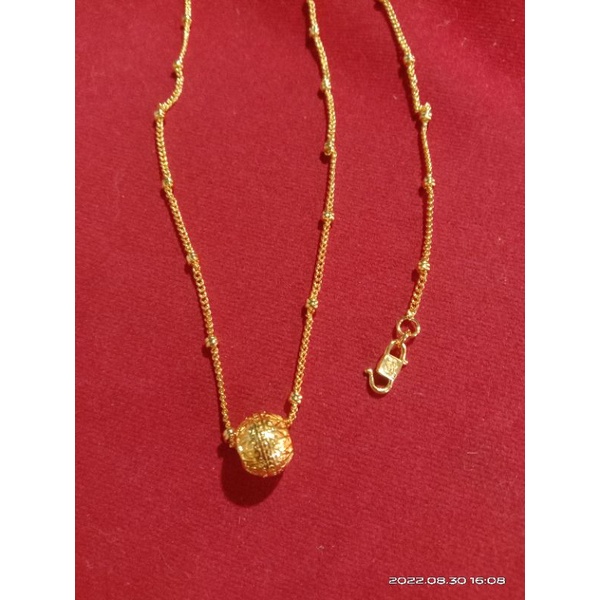 kalung rantai pentul Boba anak dan dewasa lapis emas 24k