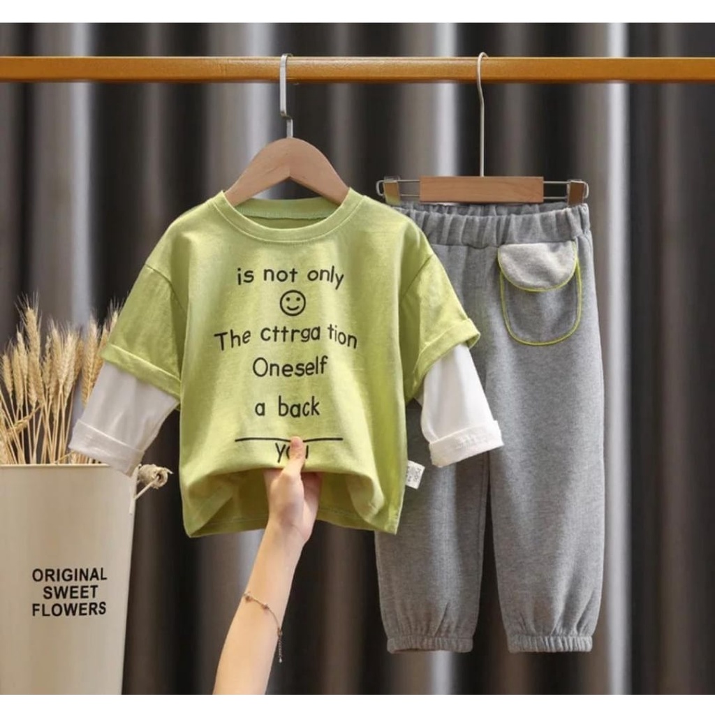 TERMURAH PROMO SETELAN BAJU BAYI ANAK MOTIF REGLAN IS NOT ONLY SMILE SIZE 1-5 TAHUN BAHAN KATUN LEMBUT NYAMAN DIPAKAI TERMURAH/ SETELAN BAJU BAYI ANAK LAKI LAKI/ SETELAN BAJU BAYI ANAK PEREMPUAN/ SETELAN BAJU BAYI ANAK COWO/ SETELAN BAJU BAYI ANAK CEWE