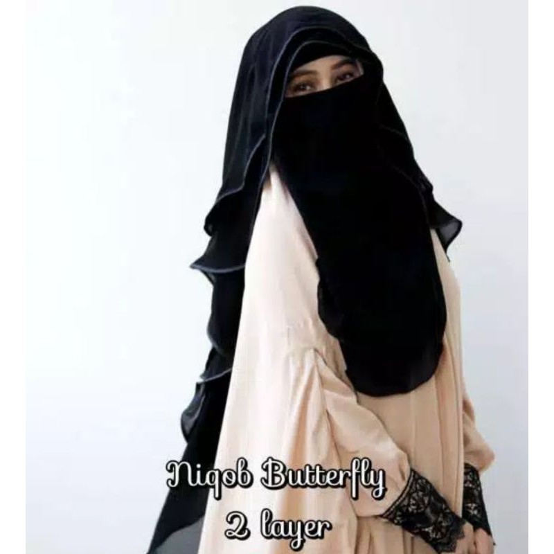 Cadar,Niqob,Hijab,akhimar,Fashion Muslim,Niqob Butterfly,Niqob Butterfly 2 layer