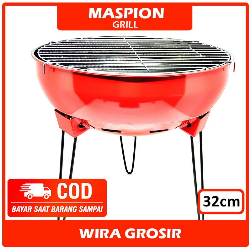 Maspion Alat Panggangan Arang 32cm | Bbq Grill Pan | Bakaran Areng | Perangkat Memanggang | Barbeque