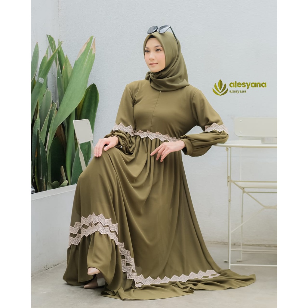 ALESYANA DRESS ORI berlabel CERUTY BABYDOLL muslim terkini model renda