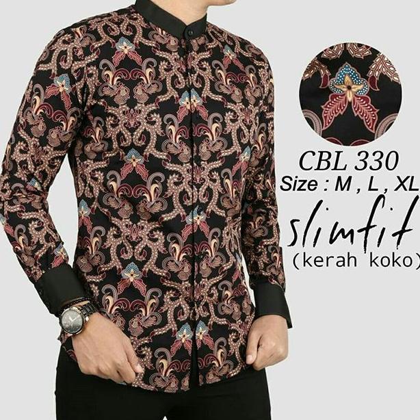 KEMEJA BATIK KOKO PRIA SLIM FIT / BAJU BATIK KOKO CBL330