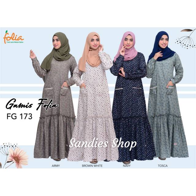 FG 173 Folia,  Gamis Folia FG 173, Gamis Folia Katun FG173,  Gamis Katun Jepang Original Folia