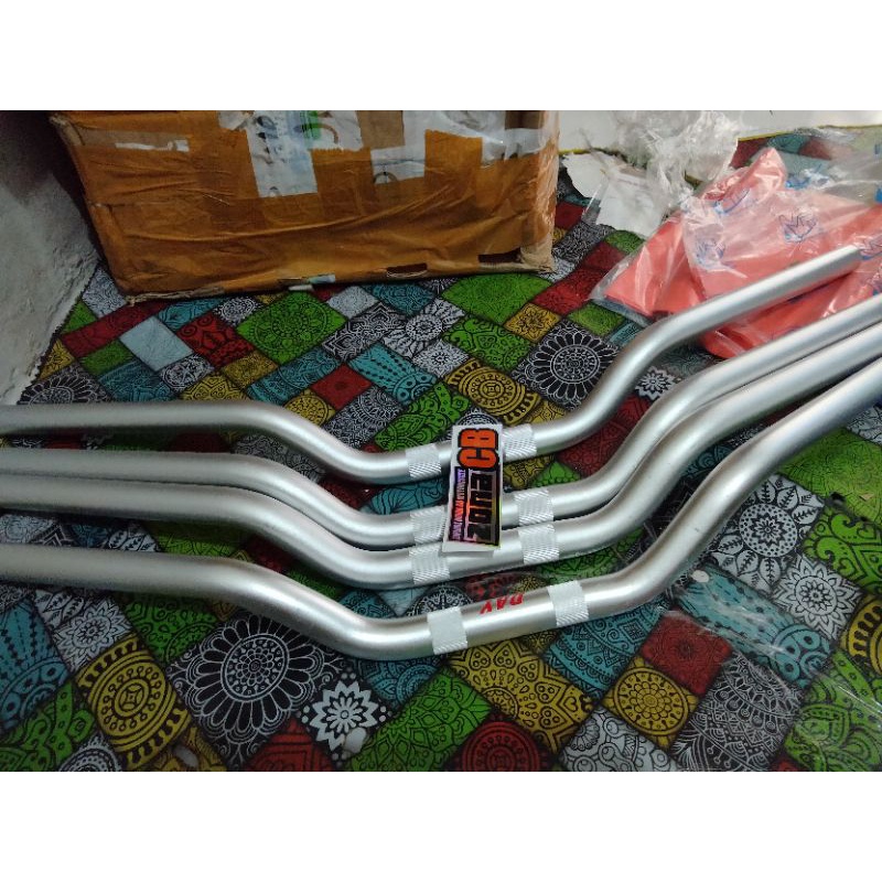 stang daytona tipe low tanpa palang / stir day silver replika rideit pendek / stang ninja domino rzr
