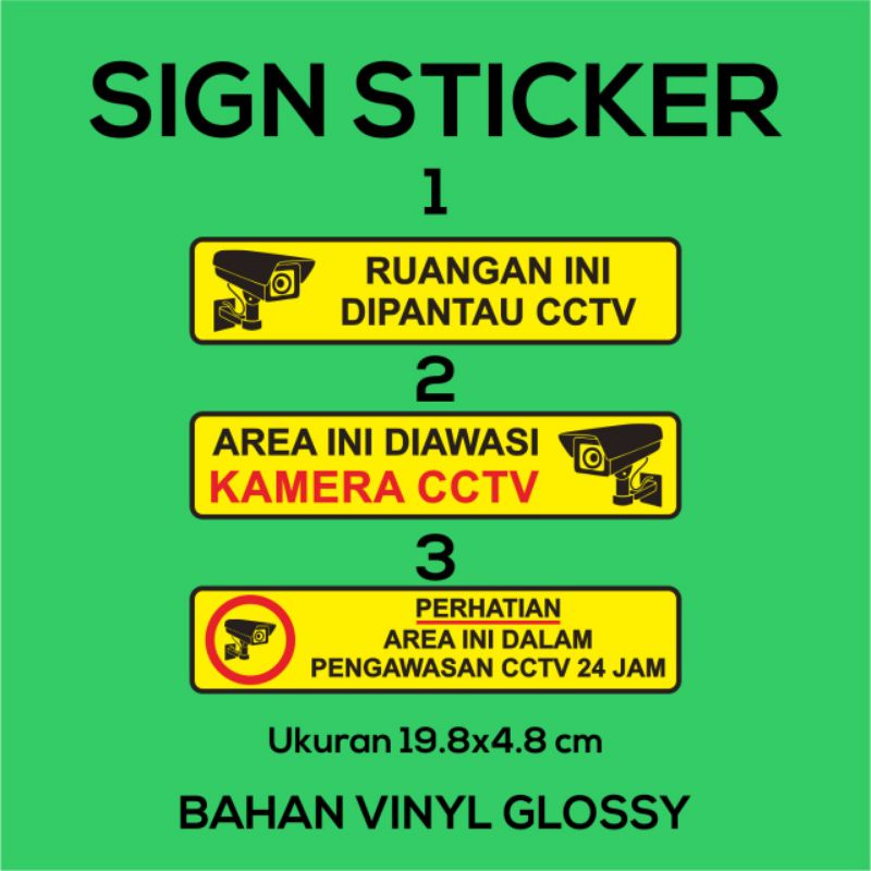 Promo Sticker Stiker CCTV Label Kamera ukuran Bahan Vinyl Anti Air AREA INI PENGAWASAN ANTI MALING