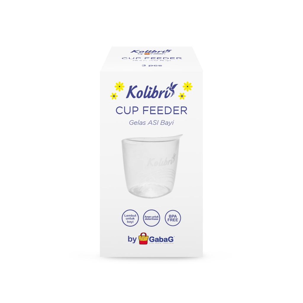 Gabag - Kolibri - Cup Feeder Cangkir Menyusui Isi 3 Pcs - Gelas Asi Bayi