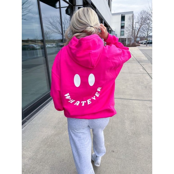 S - XXXXXL(6XL) Zip Hoodie WHATEVER Jaket Resleting Streetwear Fashion Urban Jaket Jumper Pink Fanta Bigsize jumbo Oversize Unisex