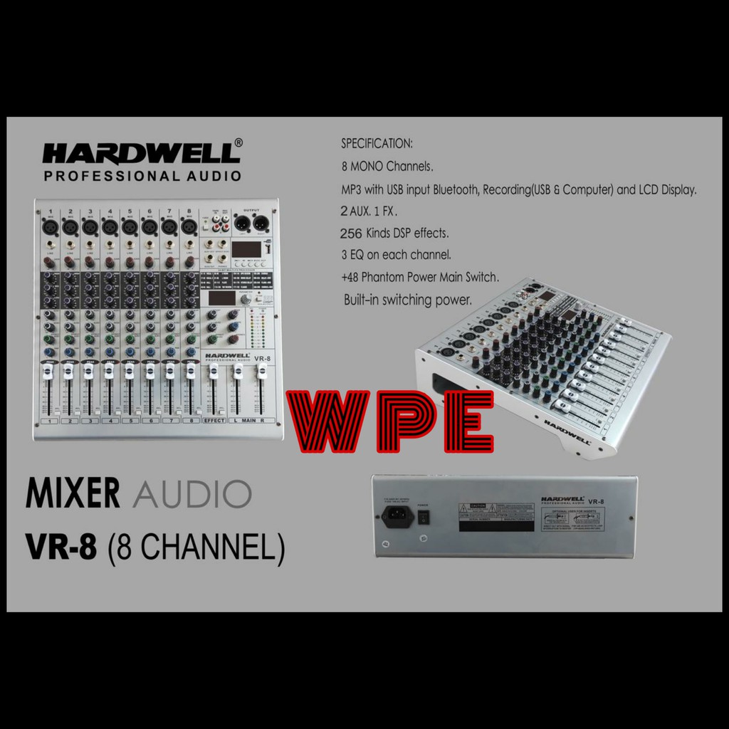 Mixer Hardwell VR8 8Channel Original Hardwell VR 8 Garansi Resmi.