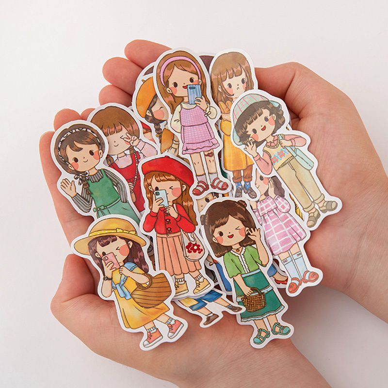 

6 Pcs Sticker Aesthetic Cute Dekor Scrapbook/ BUJO/ Diary/ Laptop/ HP/ Koper Cute Kids OOTD