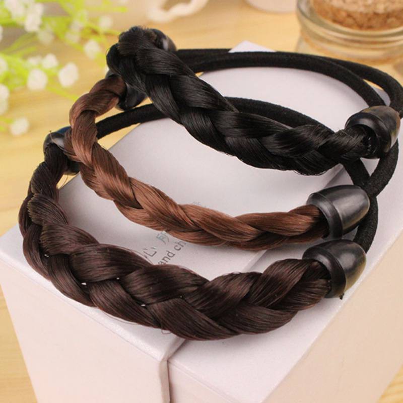 Ikat Rambut Korea dengan Rambut Sintetik Karet Rambut Wig Kuncir Kunciran Invinsible Hairbands