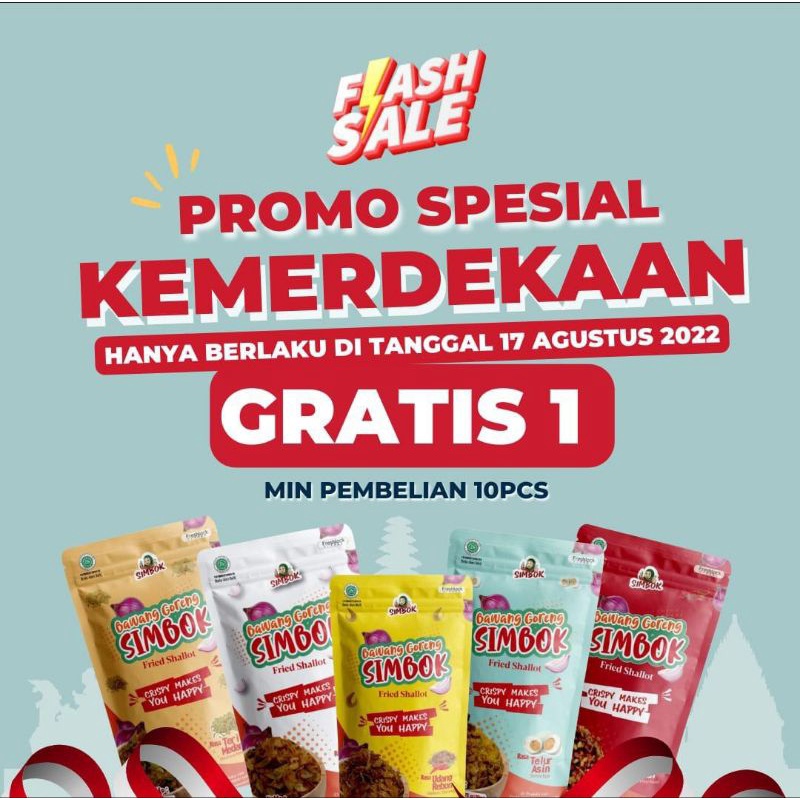 

Promo Kemerdekaan 77th Pembelian 10+1. Bawang Goreng Simbok