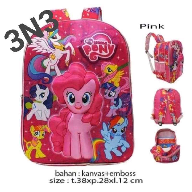 TAS RANSEL ANAK CEWE SD 3D HELLOKITTY/LOL/PONY EMBOS TIMBUL