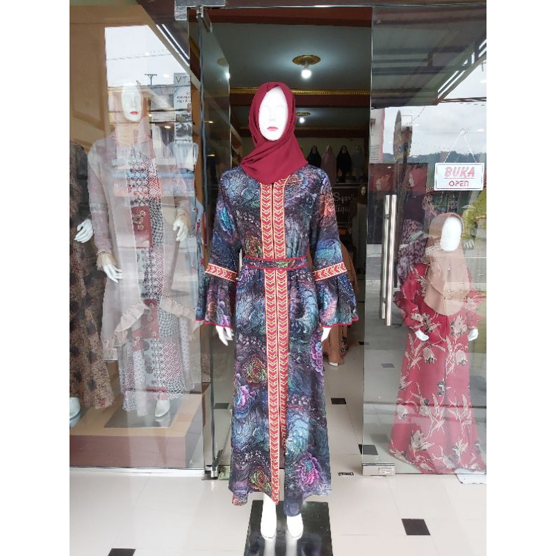 Abaya Hikmat Kode A5534 Colour Maroon