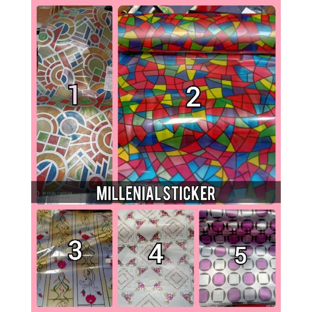 stiker motif kaca pecah/ stiker jendela/ stiker kaca motif patri/ stiker jendela motif mawar