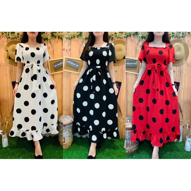 MIDI DRESS POLKA BNW KOREA 1008