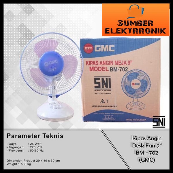 Kipas Angin Meja Desk Fan GMC 702 9 inch SNI Free Bubble