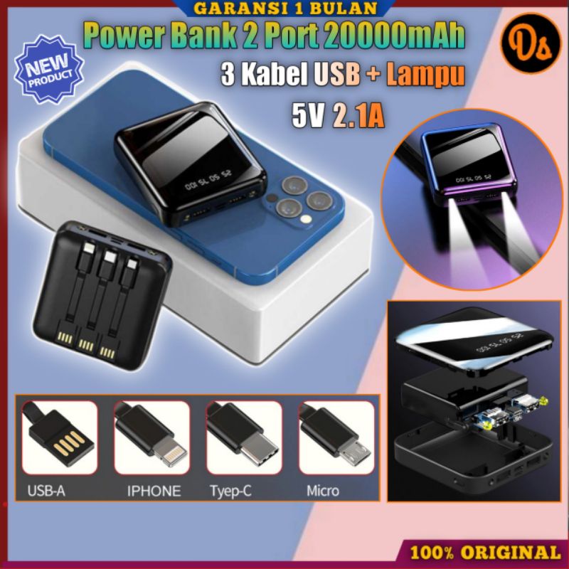 PROMO Tollcuudda Power Bank 2 Port 20000mAh MicroUSB+Lightning+Type C - Tol1 7RWB11BK