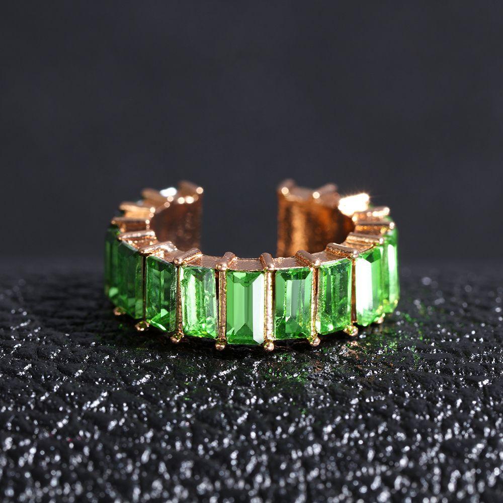 Top CZ Cuff Earrings Fashion Hadiah Accessorie Perhiasan Tanpa Tindik Berlian Imitasi Menjuntai Berbentuk C