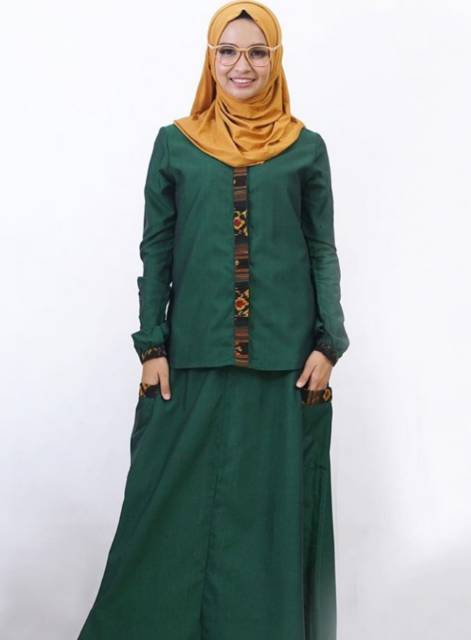 ABAYA & STELAN ROK D'TRIBAL ARMY DANNIS✔️