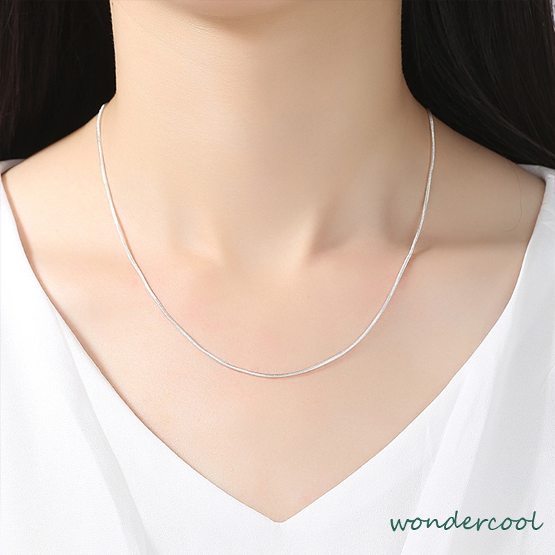Korea Sederhana Emas Dan Perak Kalung Trendi Titanium Kalung Fashion Pria Dan Wanita Aksesoris-Won