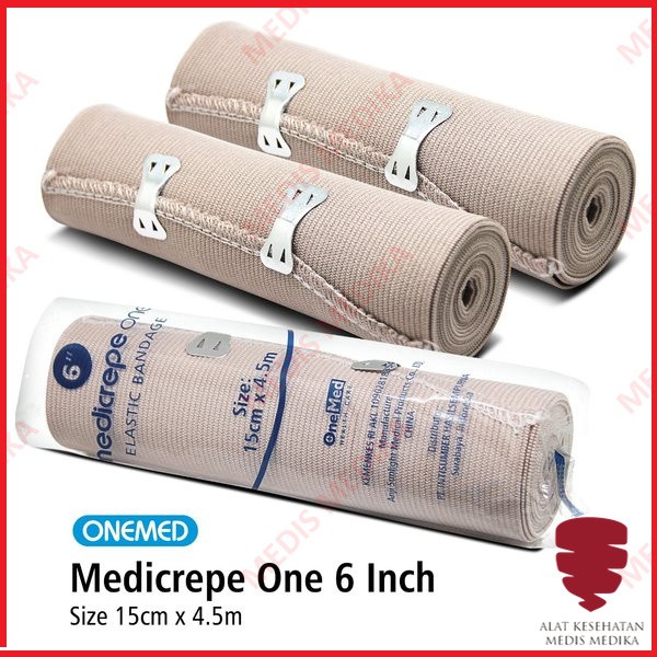 Onemed Elastic Bandage Medicrepe 6&quot; Perban Elastis Alat P3K 15cmx4,5m