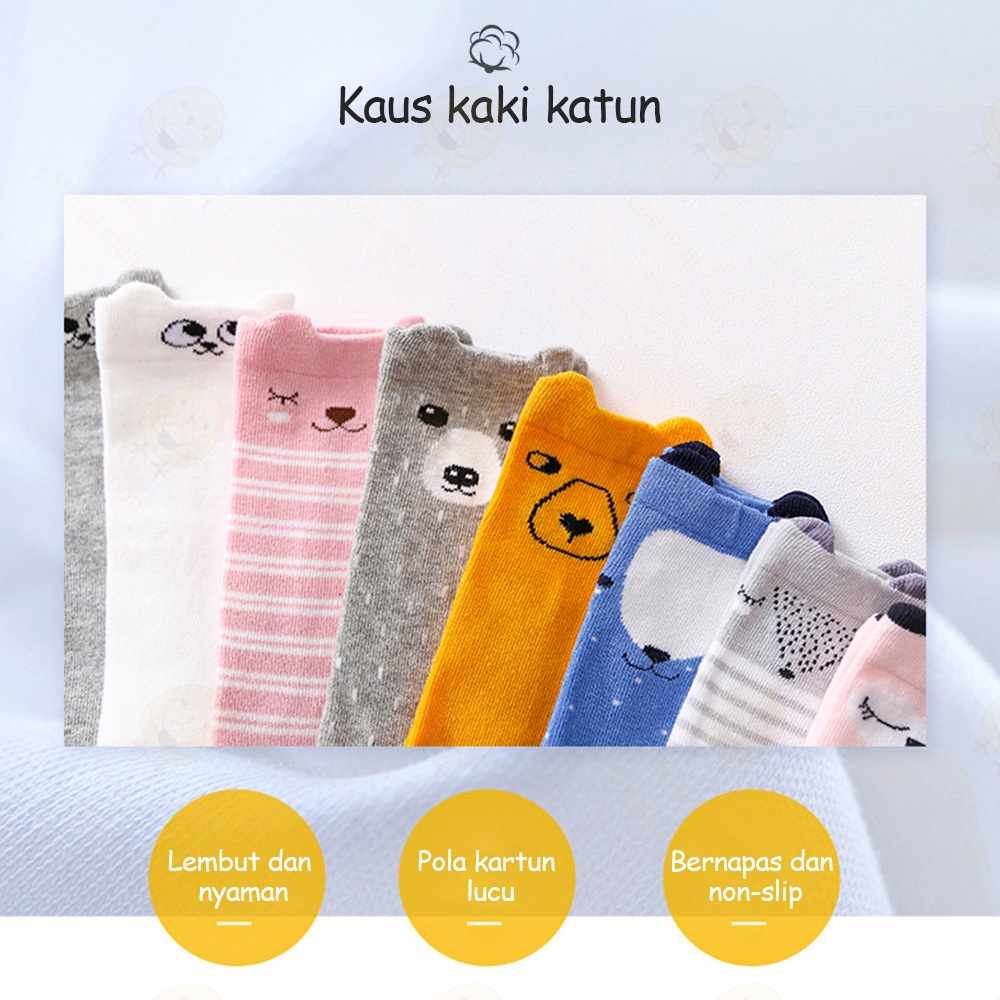 Lacoo Kaos kaki bayi anak panjang Kaus kaki bayi anak lucu Baby socks untuk 0-2 tahun anti slip