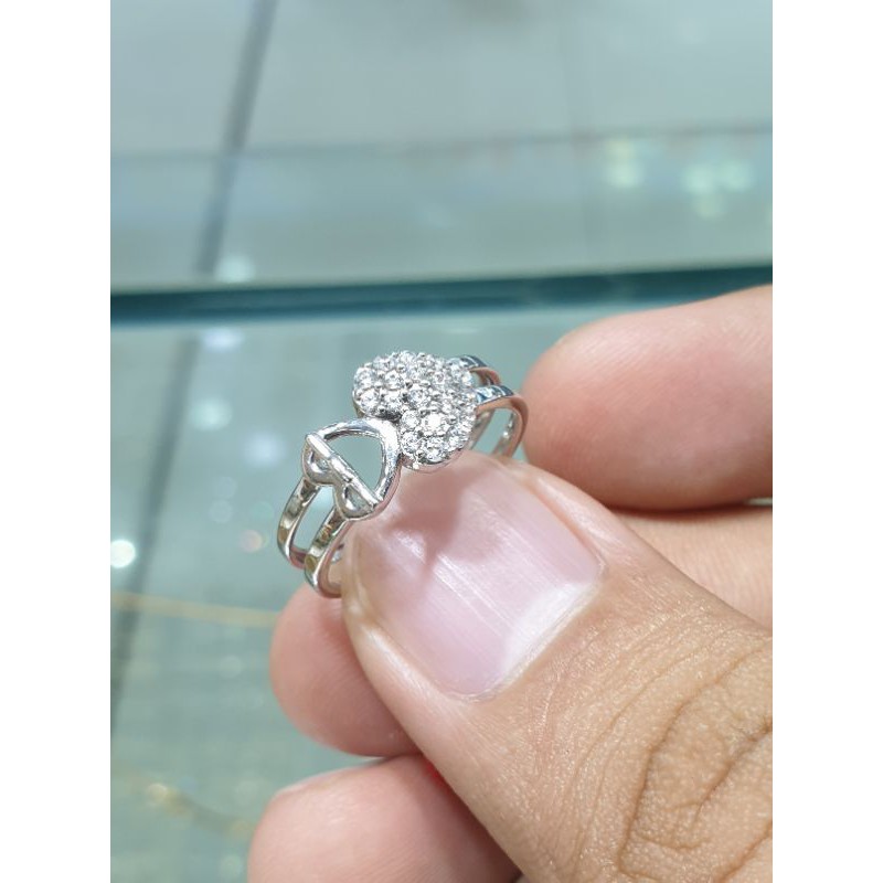 cincin emas putih 750 love mpp list polos